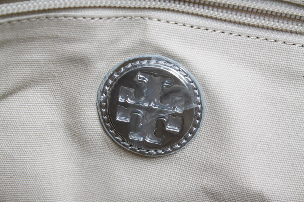 Tory Burch Grey Leather & Wool Ella Tote