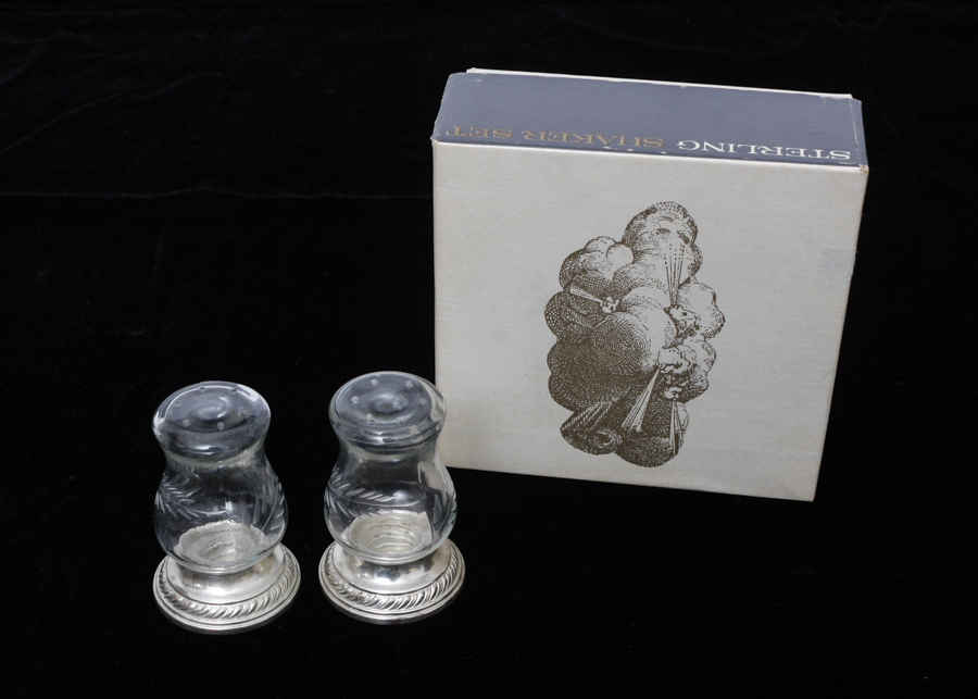 Quaker Hurricane Sterling Salt and Pepper Shakers