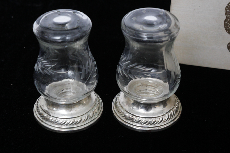 Quaker Hurricane Sterling Salt and Pepper Shakers