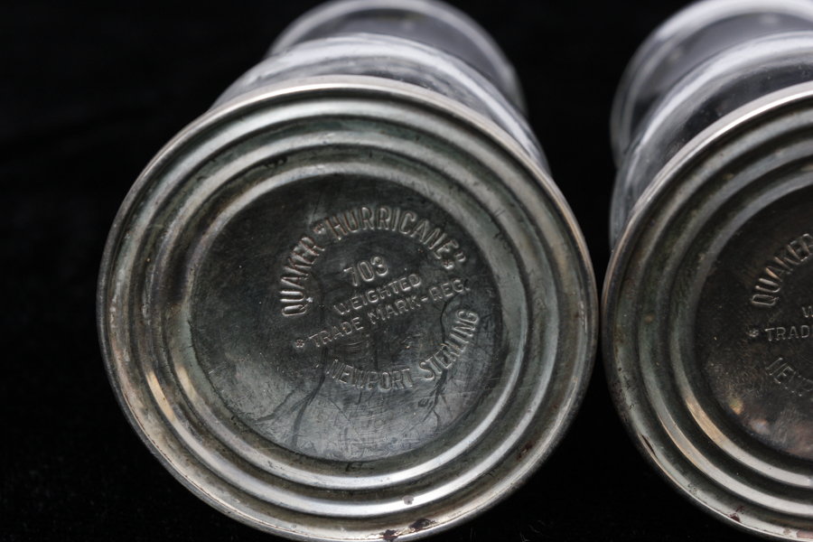 Quaker Hurricane Sterling Salt and Pepper Shakers