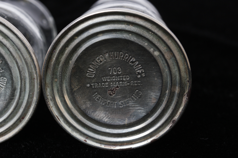 Quaker Hurricane Sterling Salt and Pepper Shakers