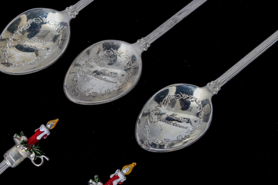 Silver-Plated Christmas Spoons