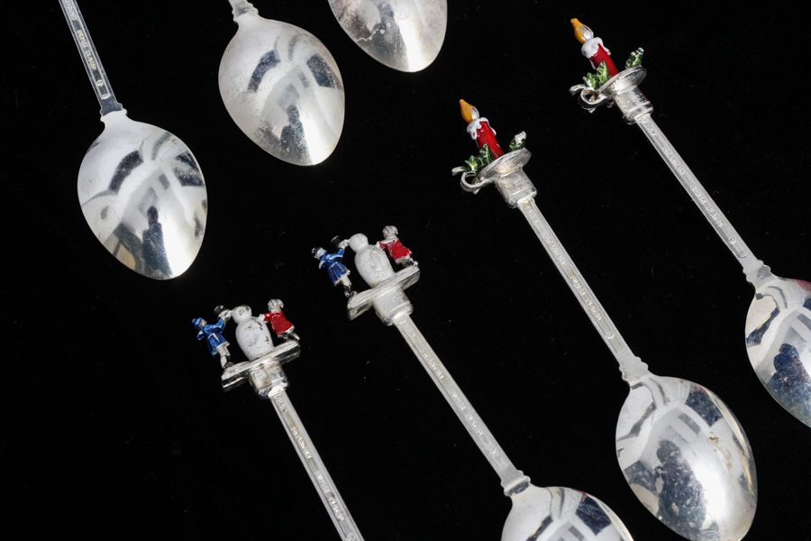 Silver-Plated Christmas Spoons