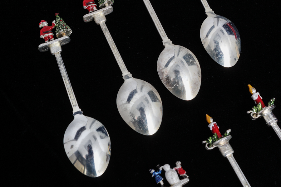 Silver-Plated Christmas Spoons