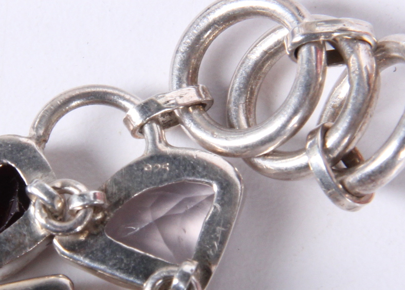 Sterling Silver and Multi-Gemstone Bracelet