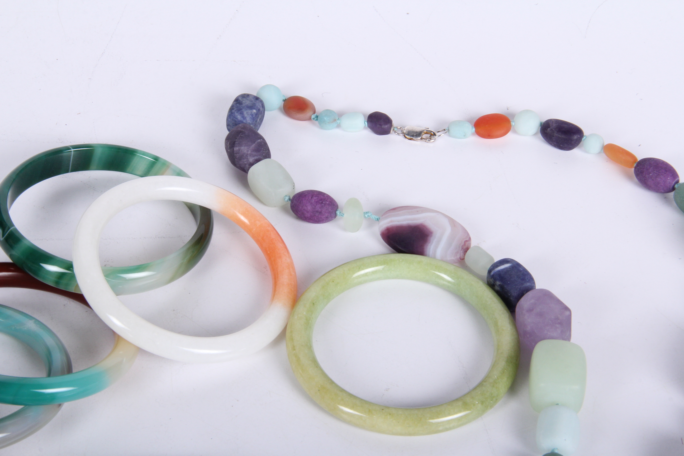 Collection of Bangles and Colorful Stone Jewelry