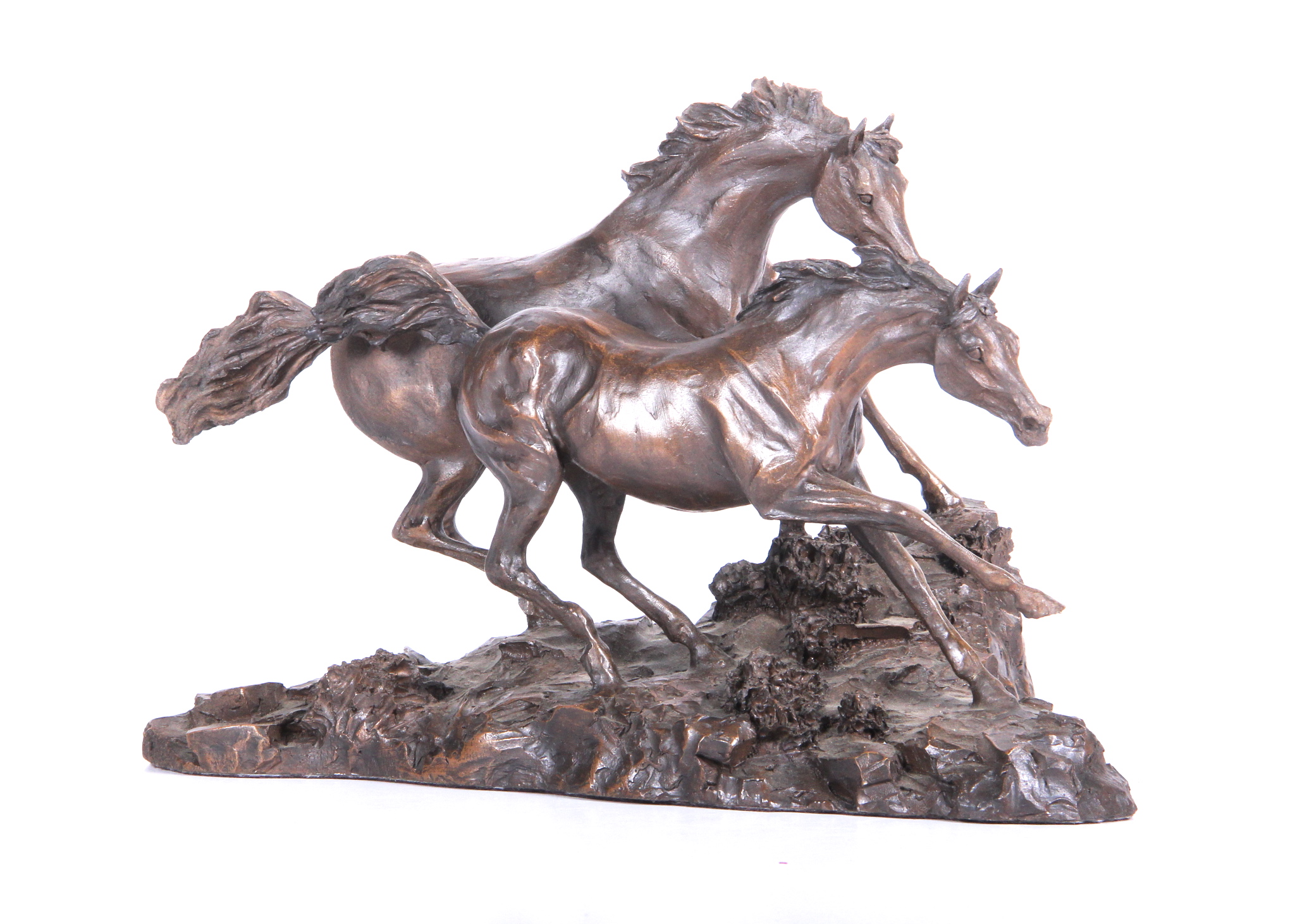 Lanford Monroe "Morning on the Montana Plains" Bronze Horse Sculpture
