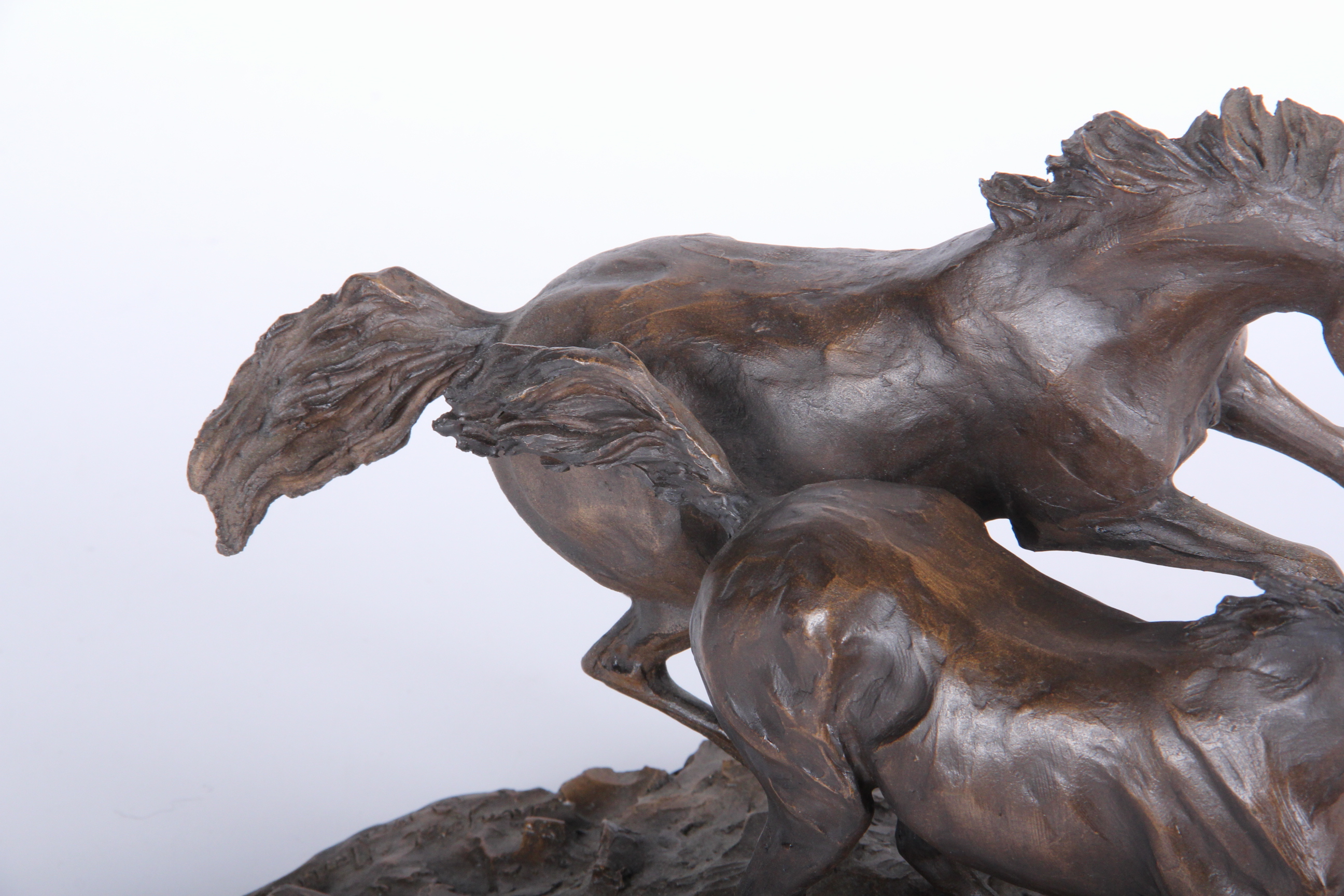 Lanford Monroe "Morning on the Montana Plains" Bronze Horse Sculpture