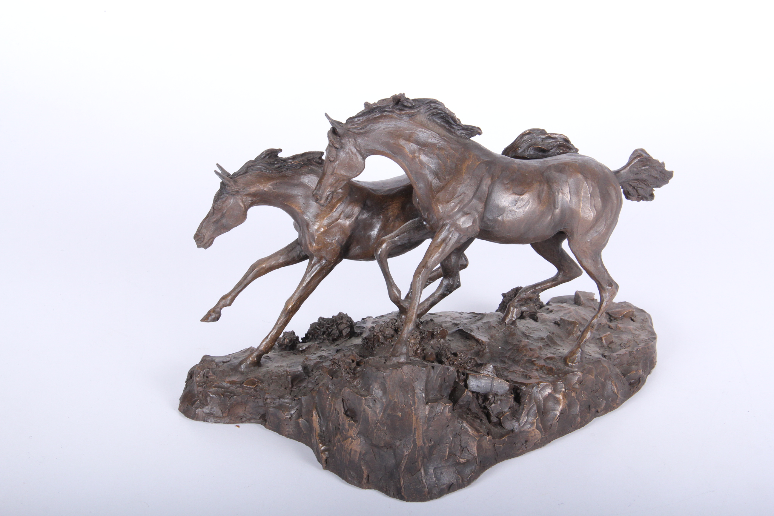 Lanford Monroe "Morning on the Montana Plains" Bronze Horse Sculpture