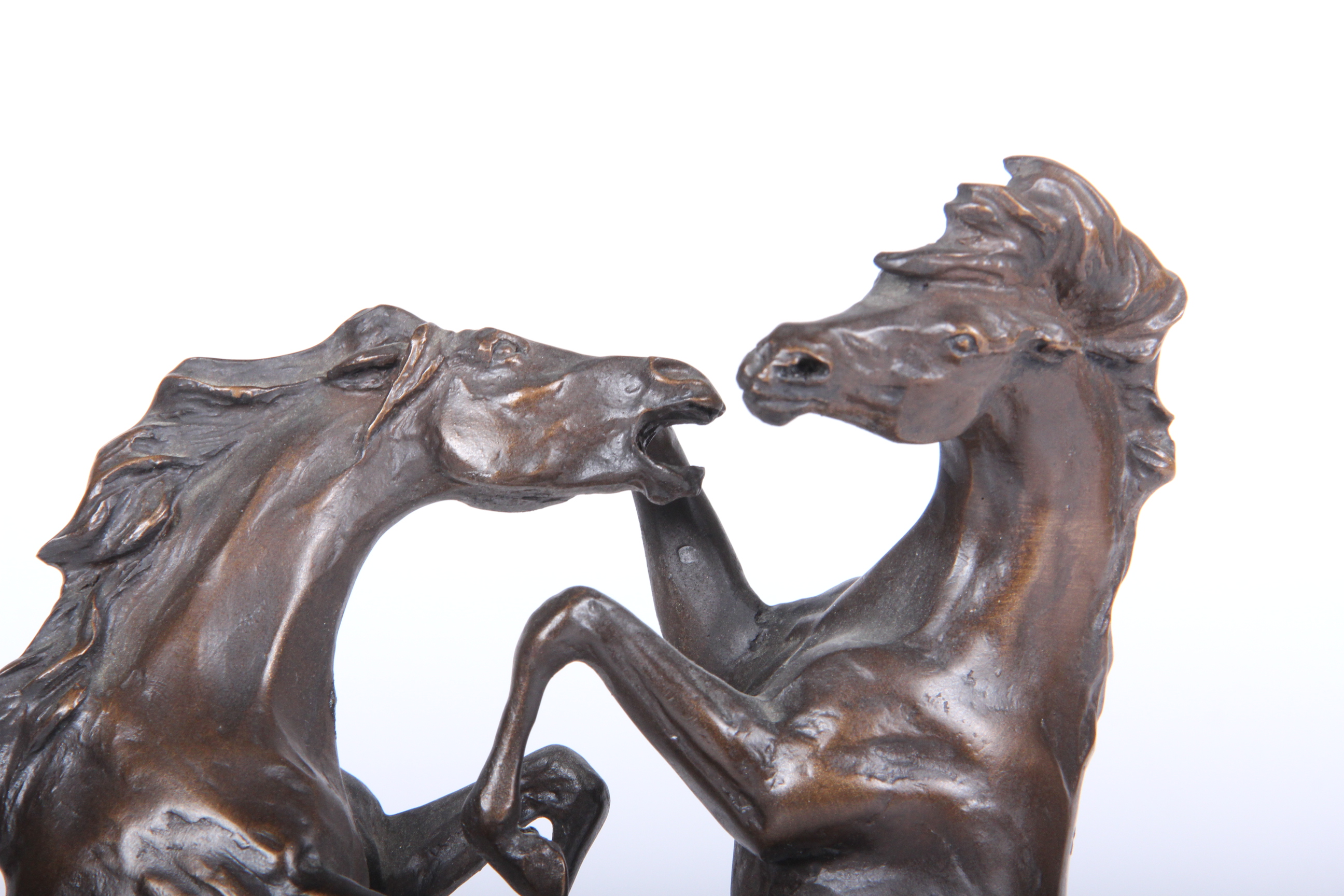 Lanford Monroe "Challenging Stallions" Bronze Horse Sculpture
