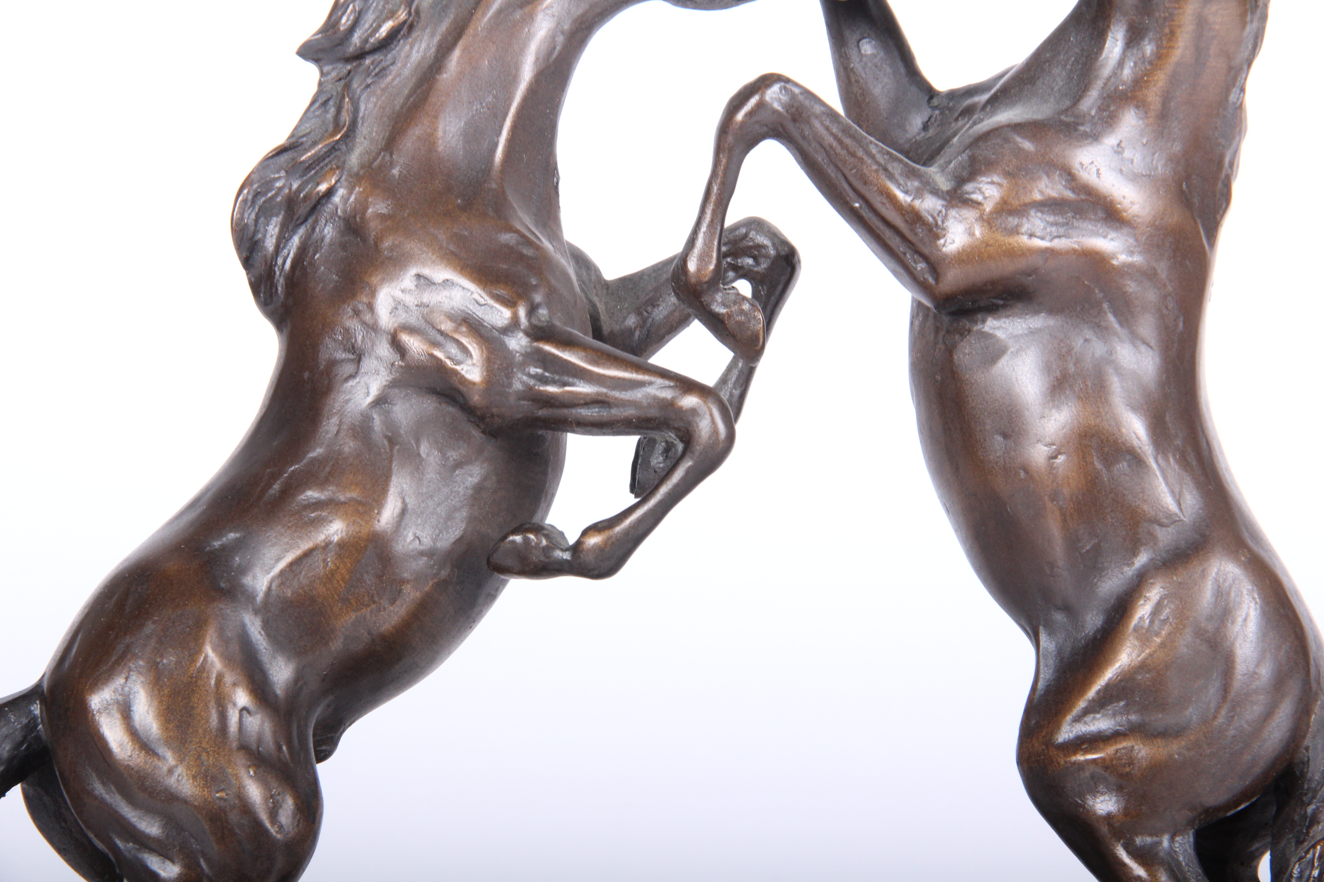 Lanford Monroe "Challenging Stallions" Bronze Horse Sculpture