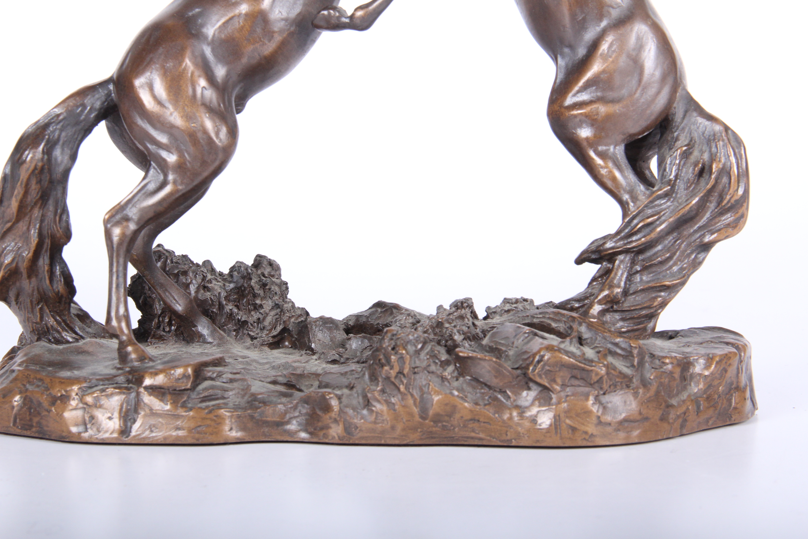 Lanford Monroe "Challenging Stallions" Bronze Horse Sculpture