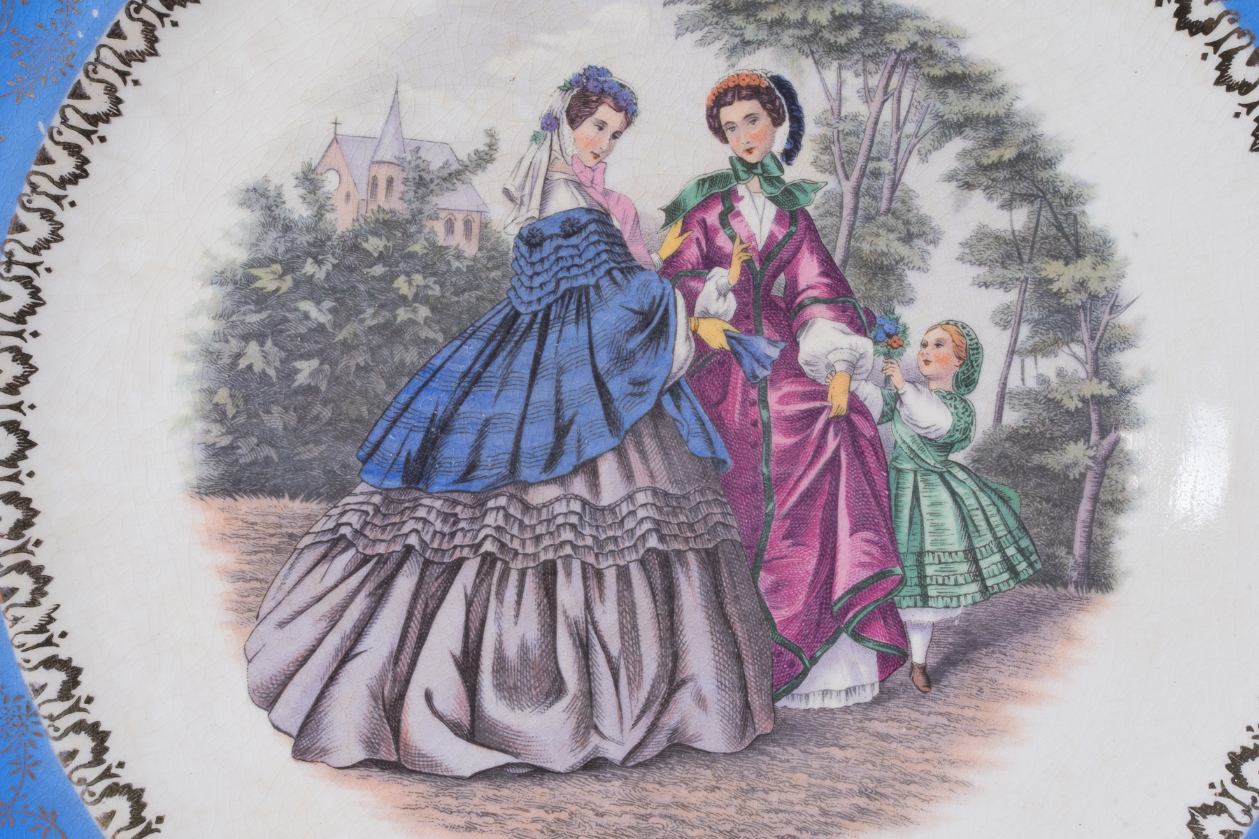 Limoges Serving Dish & Gold Toned Trimmed Dishes