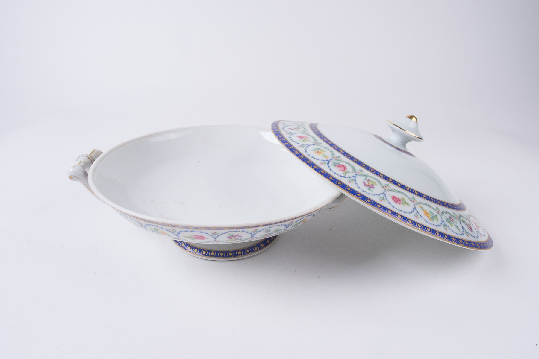 Limoges Serving Dish & Gold Toned Trimmed Dishes