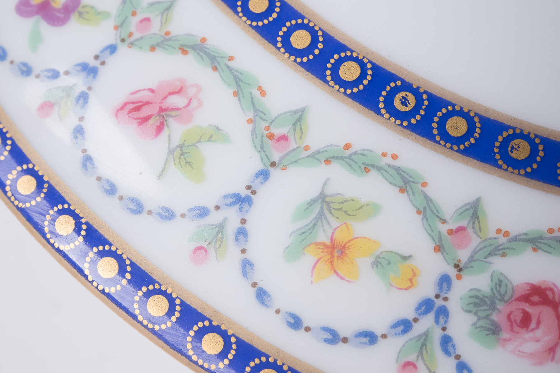 Limoges Serving Dish & Gold Toned Trimmed Dishes