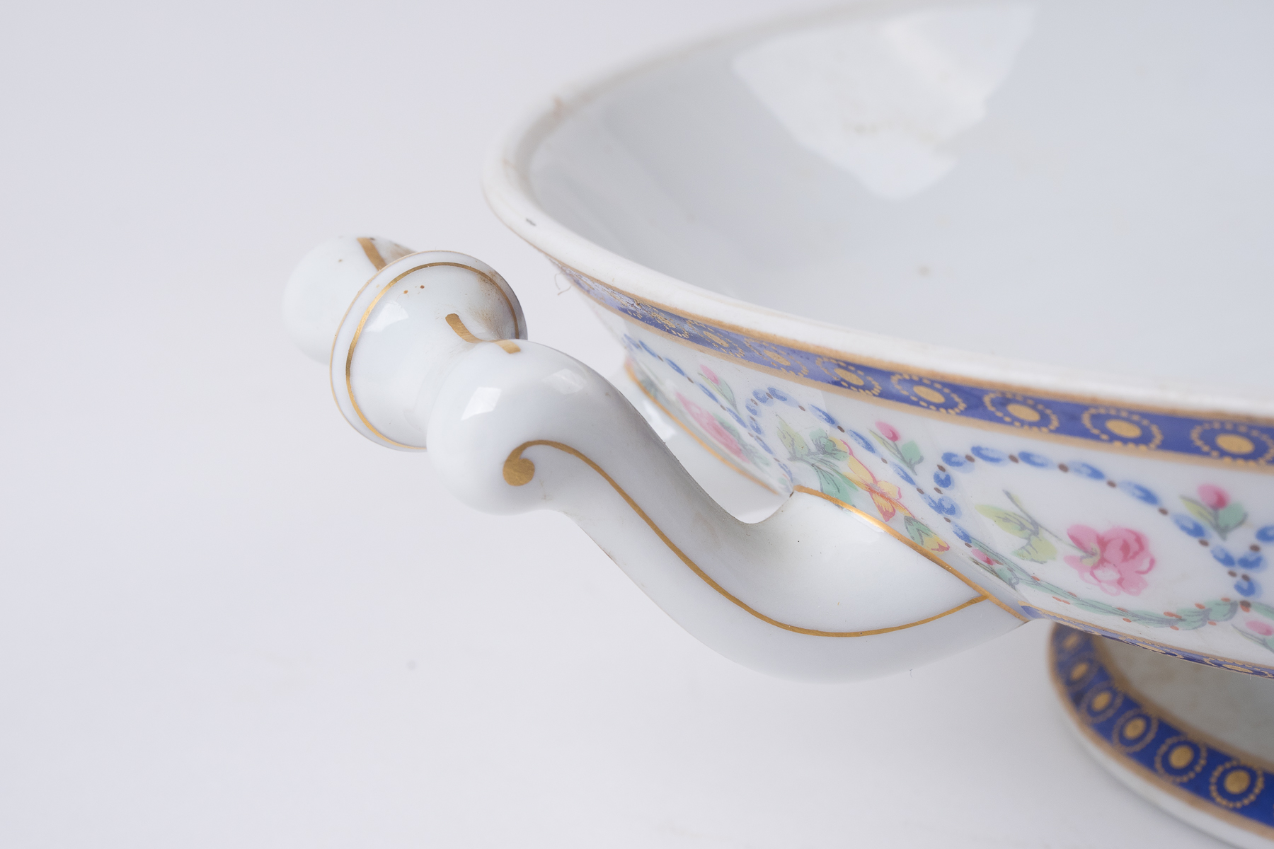 Limoges Serving Dish & Gold Toned Trimmed Dishes