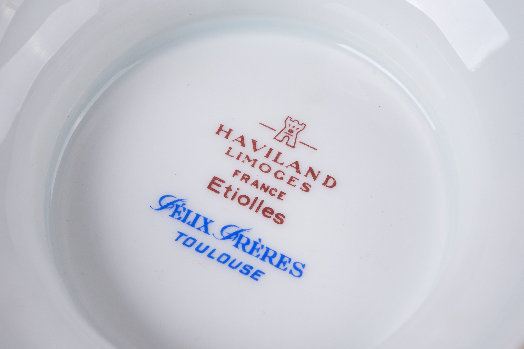 Limoges Serving Dish & Gold Toned Trimmed Dishes