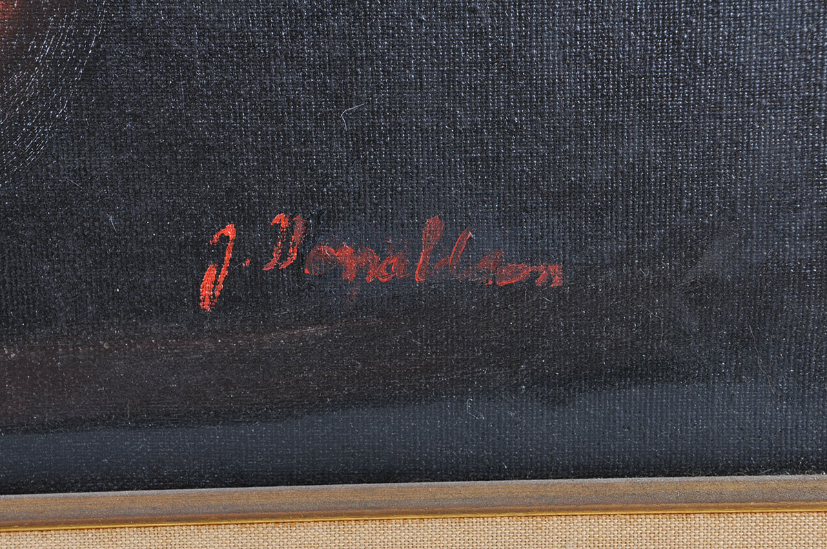 J. Donaldson Still Life of Apples  Oil Painting