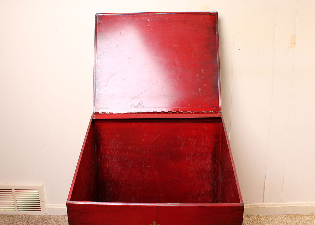 Hand-Painted Metal Storage Chest