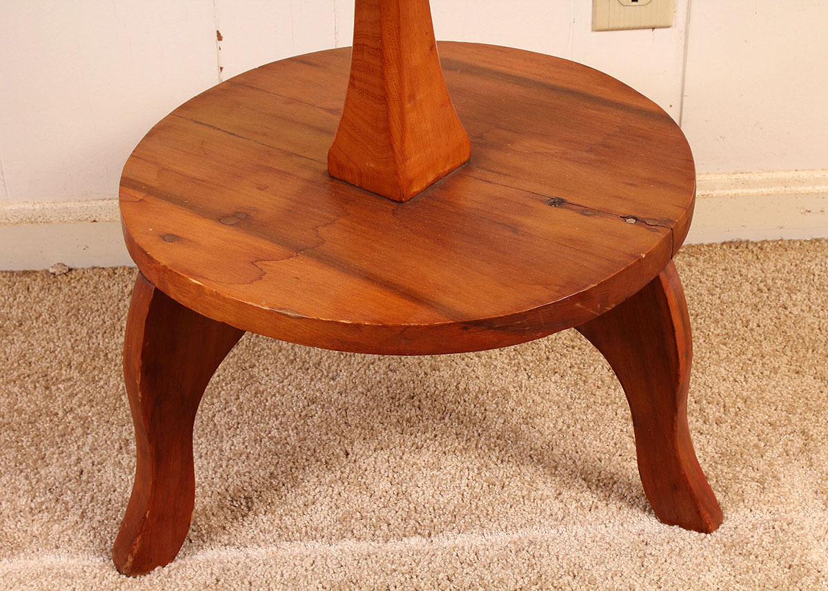 Two-Tiered Round Cherry Finish Side Table