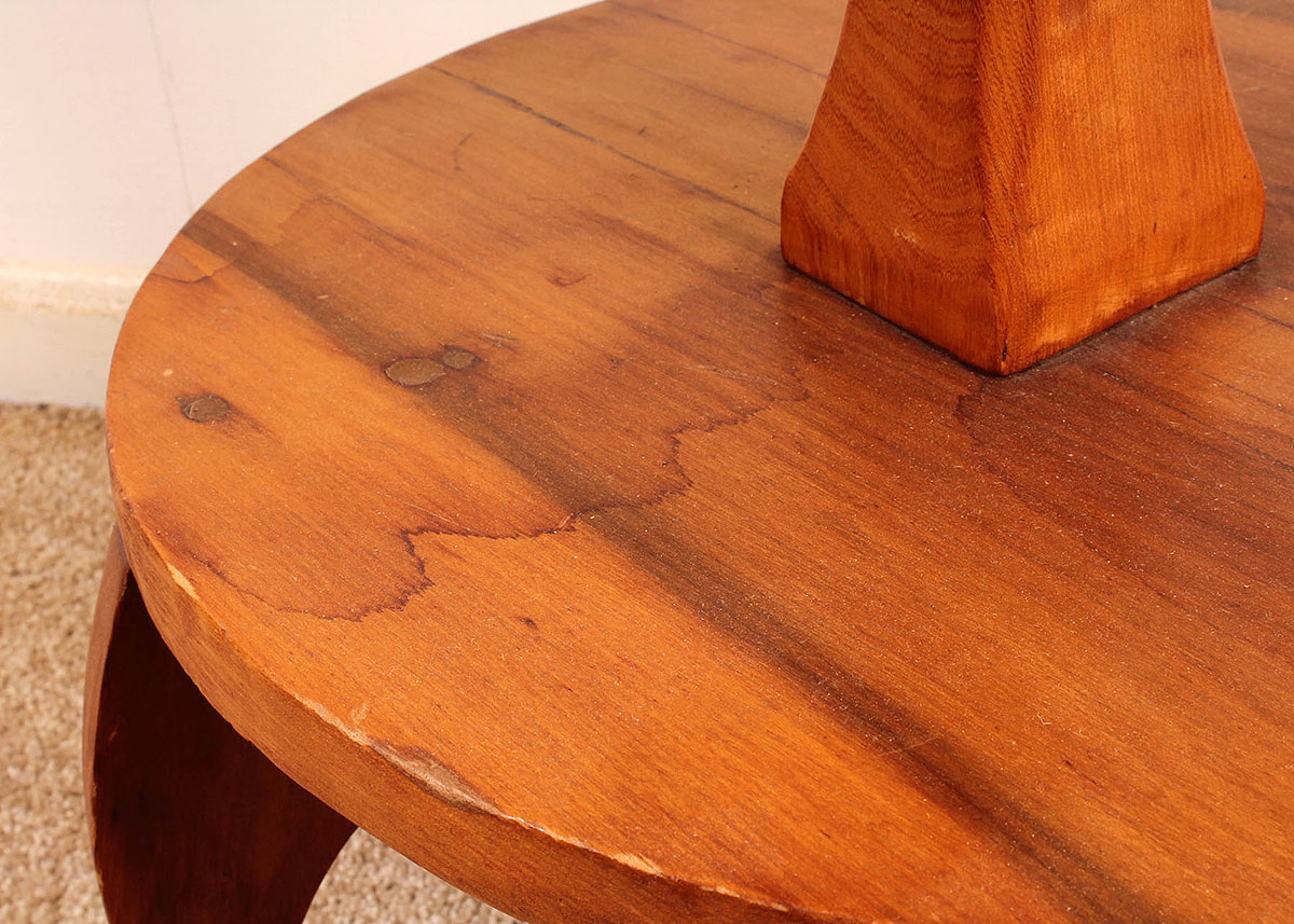 Two-Tiered Round Cherry Finish Side Table