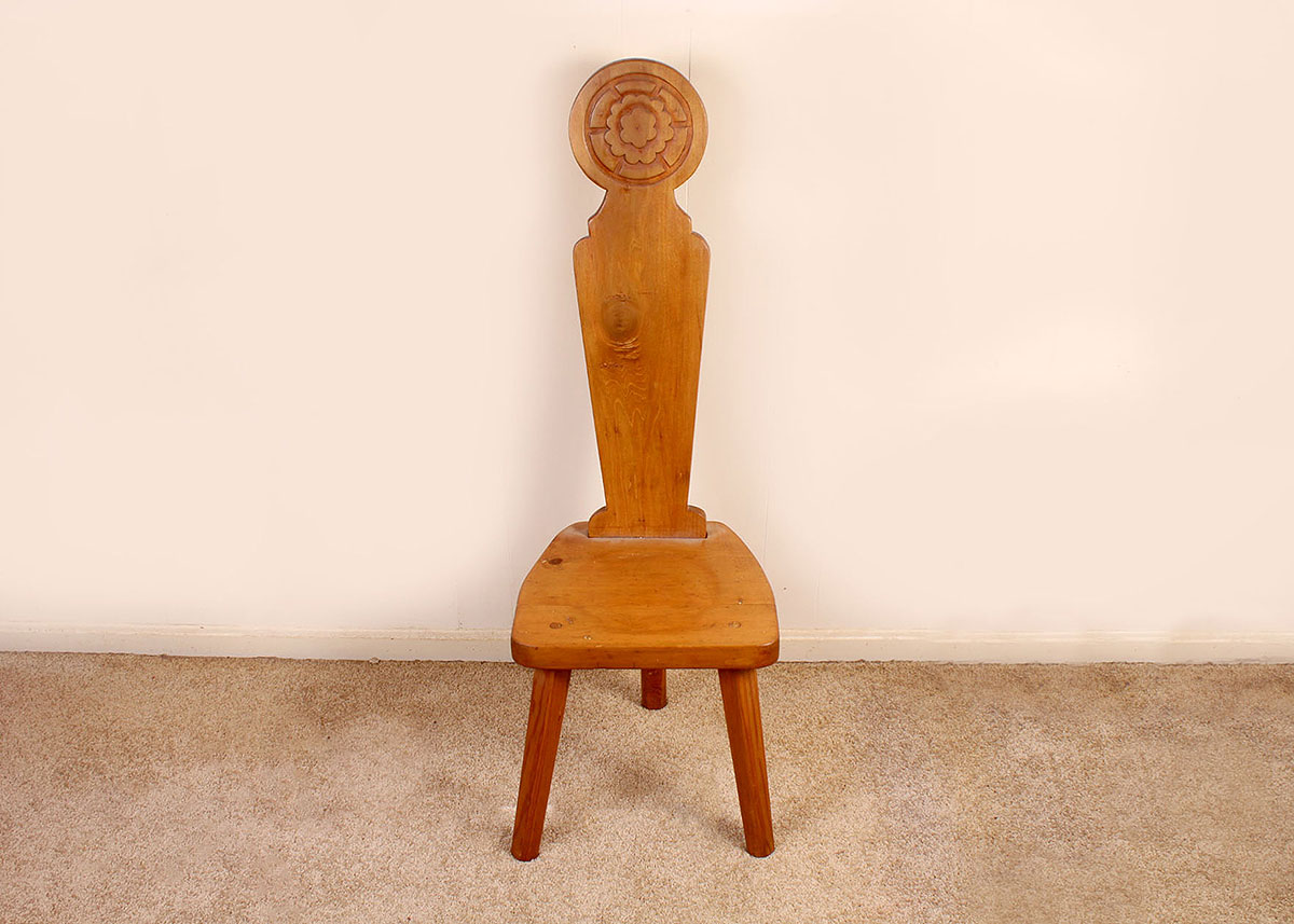 Three Legged Milking or Spinning Folk Art Chair