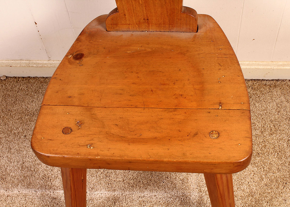 Three Legged Milking or Spinning Folk Art Chair