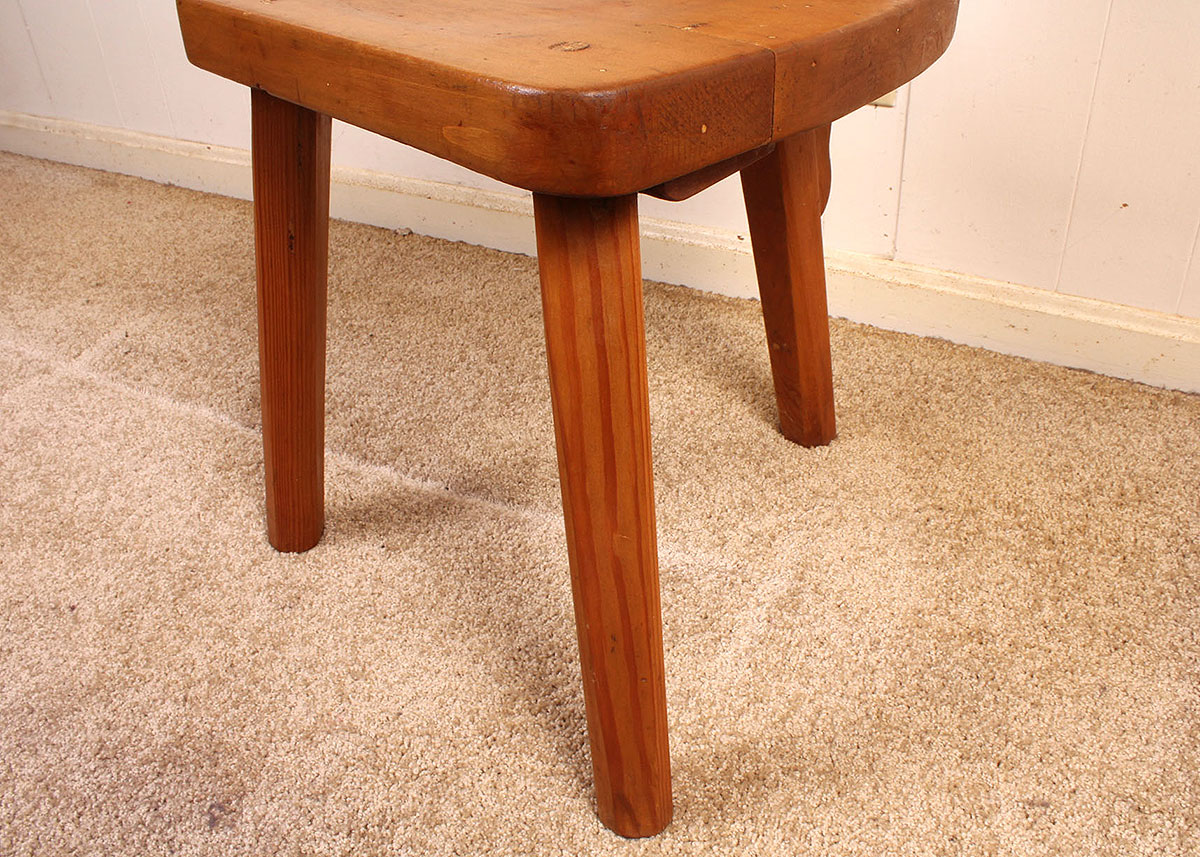 Three Legged Milking or Spinning Folk Art Chair