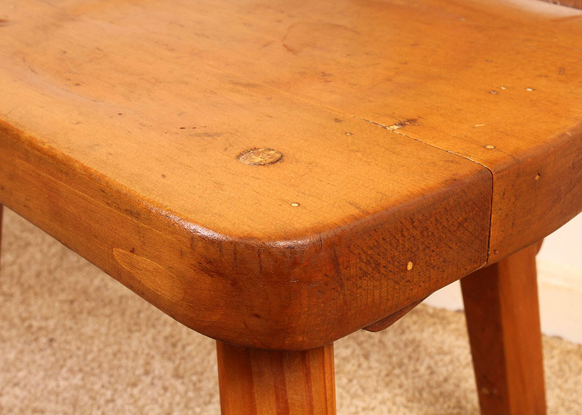 Three Legged Milking or Spinning Folk Art Chair