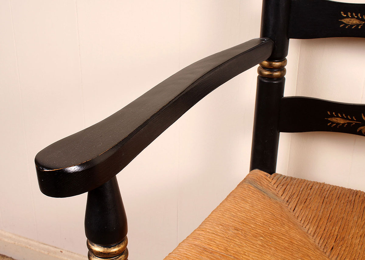 Black Lacquerwork Ladderback Chair