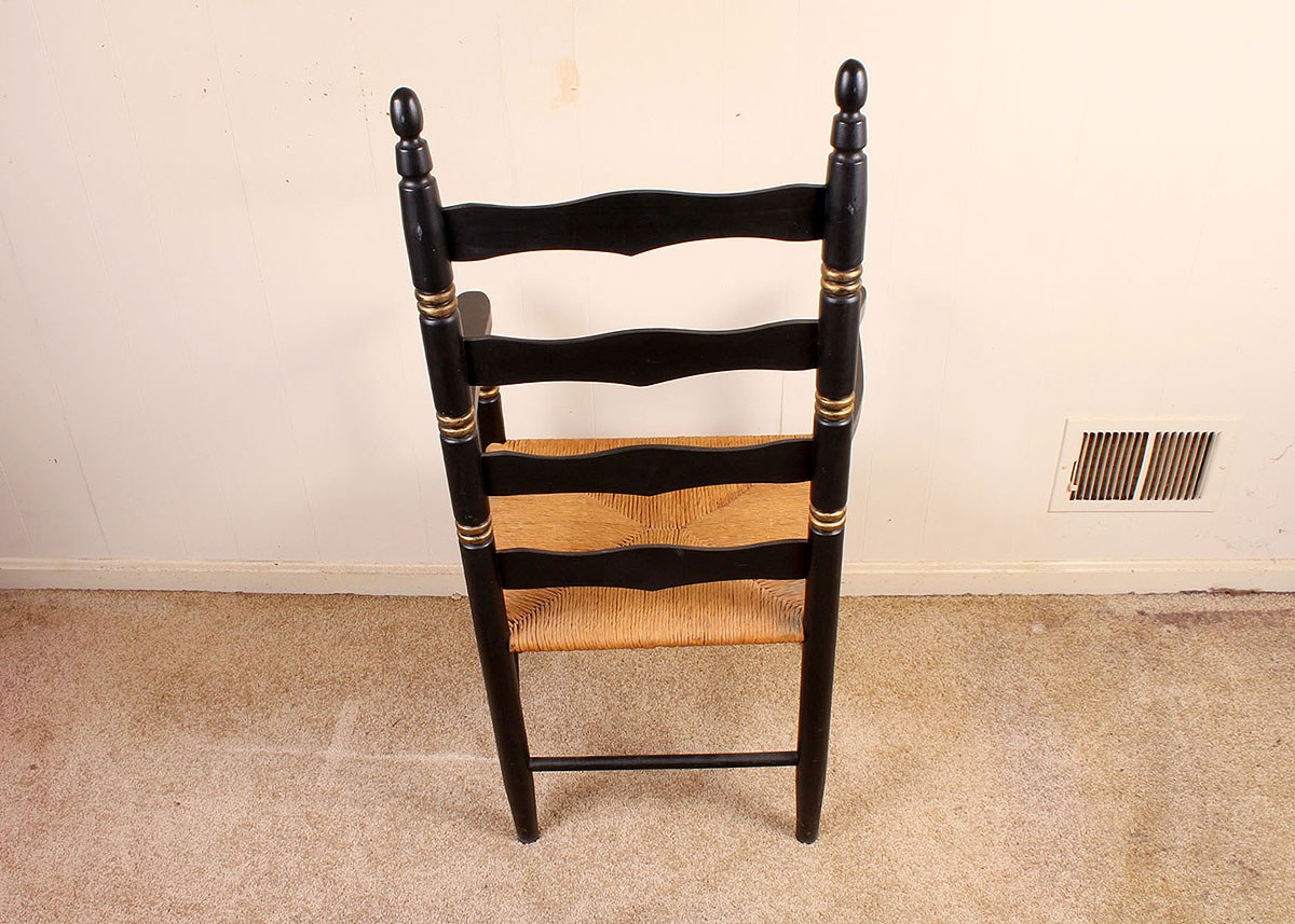 Black Lacquerwork Ladderback Chair