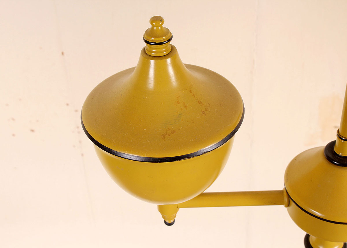 Vintage Yellow Metal Tole Floor Lamp