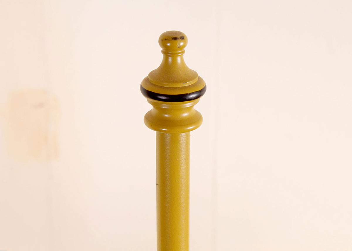 Vintage Yellow Metal Tole Floor Lamp