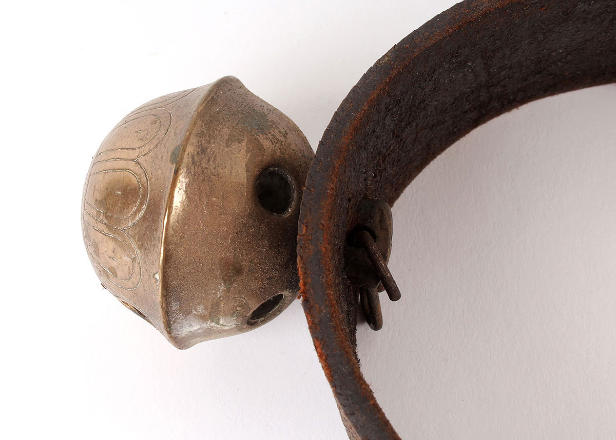 Vintage Brass Sleigh Bells on Leather Belt