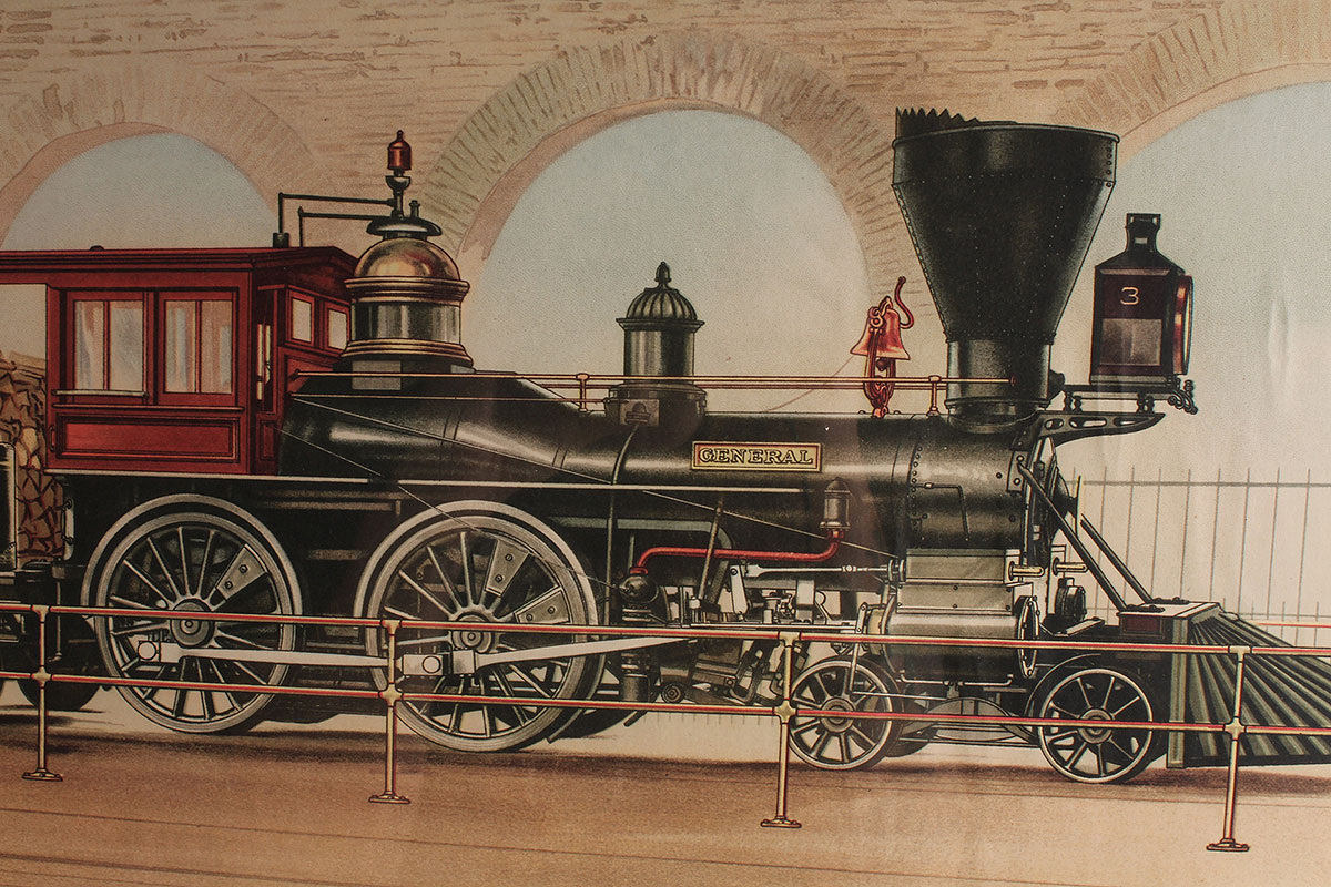 Framed "General" Train Engine Print
