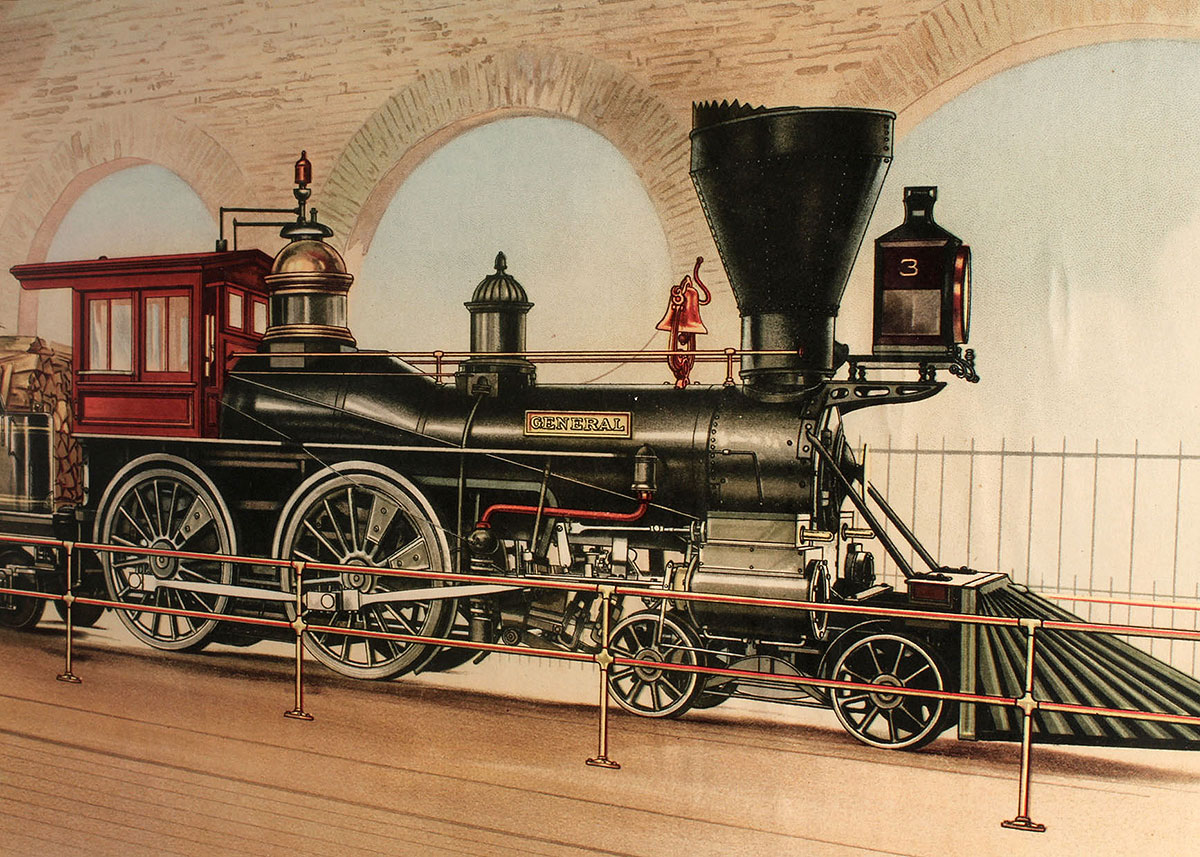 Framed "General" Train Engine Print