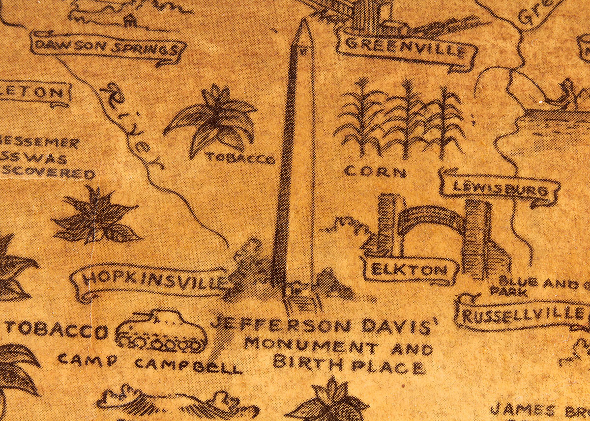 "The Dark and Bloody Ground"  Historical Map and My Old Kentucky Home Wall Hanging Duo