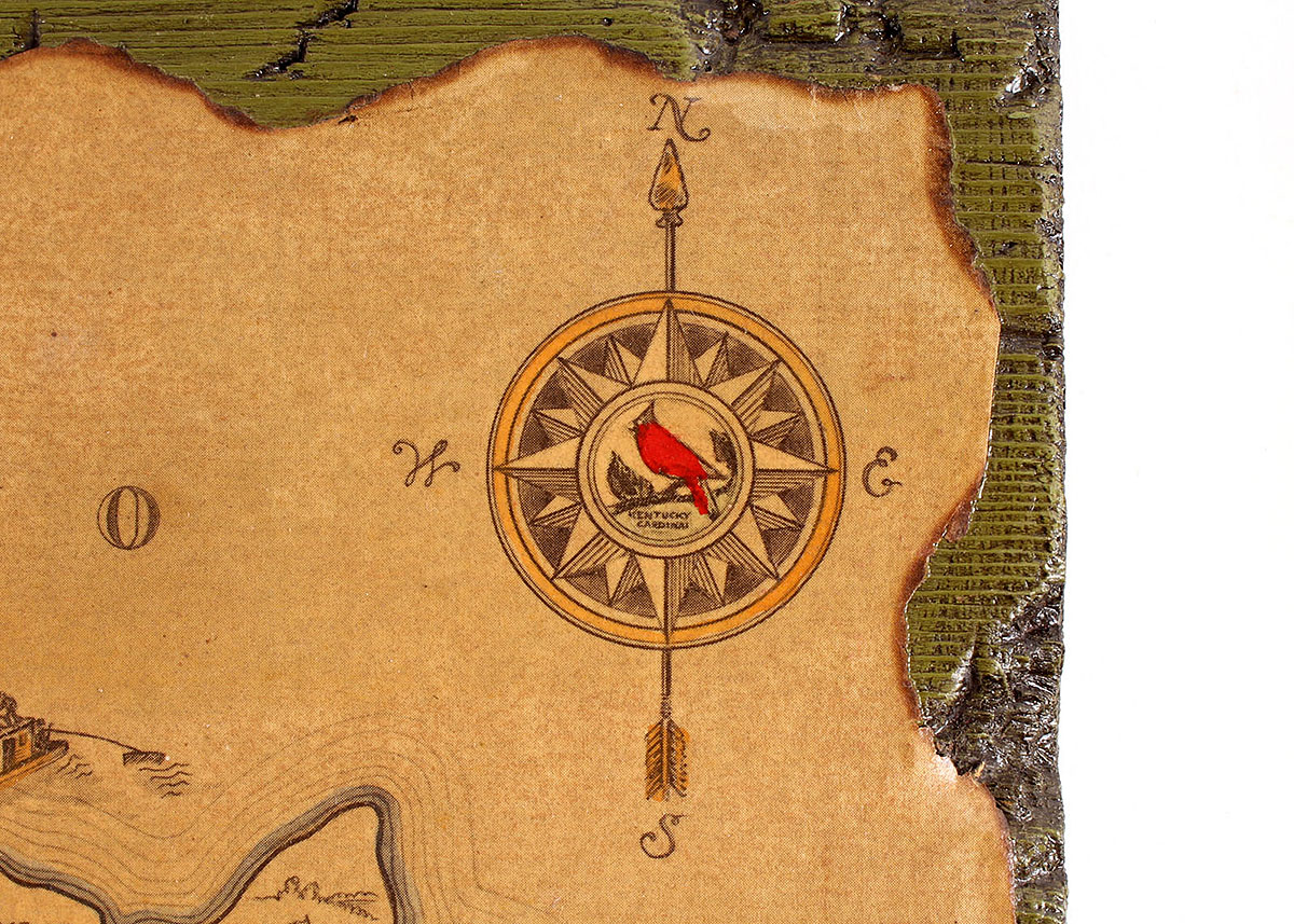 "The Dark and Bloody Ground"  Historical Map and My Old Kentucky Home Wall Hanging Duo