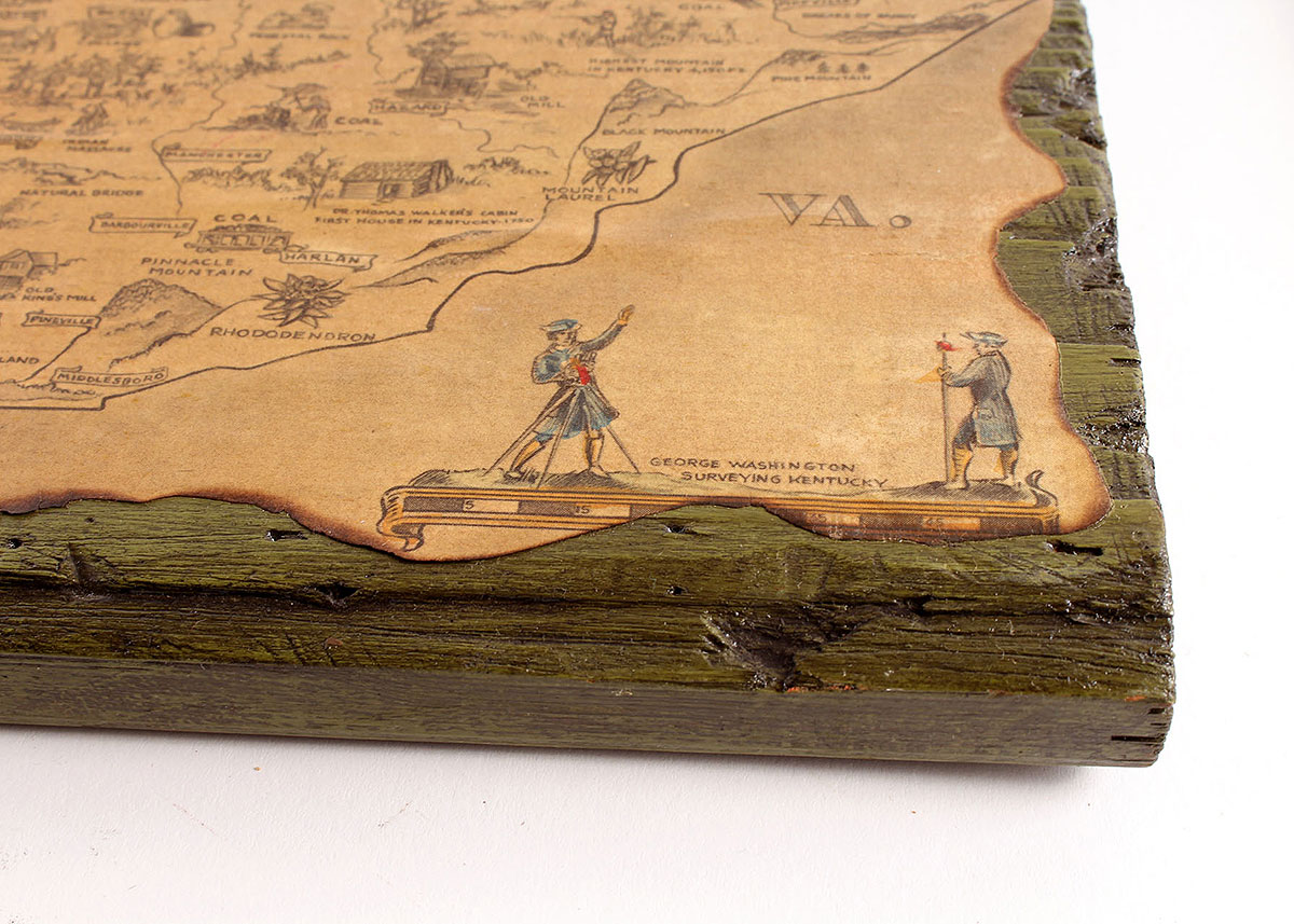 "The Dark and Bloody Ground"  Historical Map and My Old Kentucky Home Wall Hanging Duo