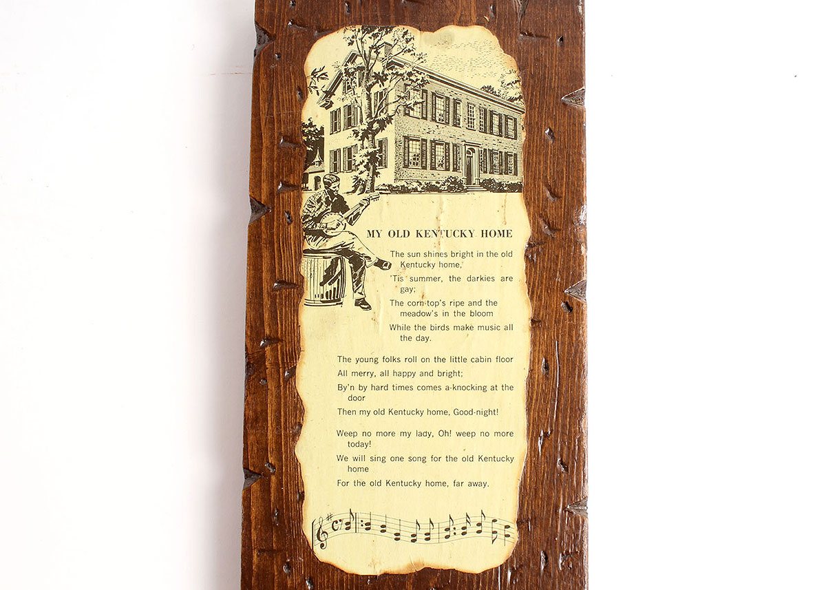 "The Dark and Bloody Ground"  Historical Map and My Old Kentucky Home Wall Hanging Duo