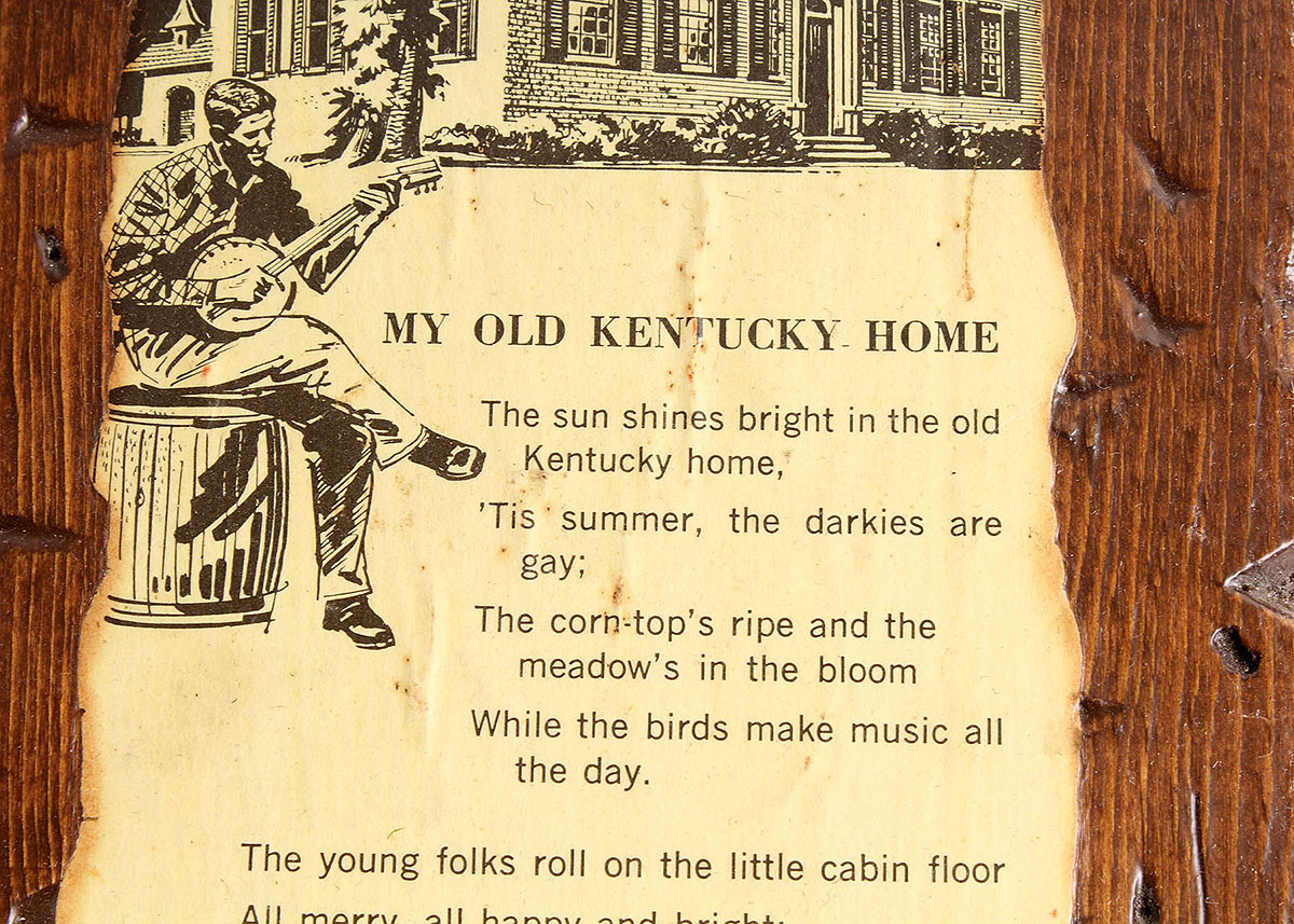 "The Dark and Bloody Ground"  Historical Map and My Old Kentucky Home Wall Hanging Duo