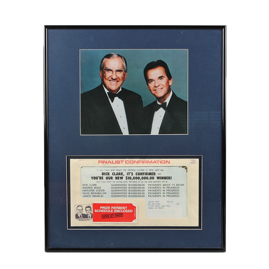 Framed American Family Publishers Mailing to Dick Clark