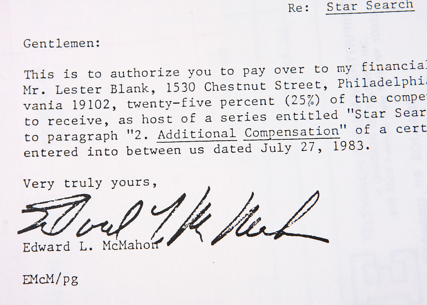 Collection of Ed McMahon's "Star Search" Documents, Letters and Memos
