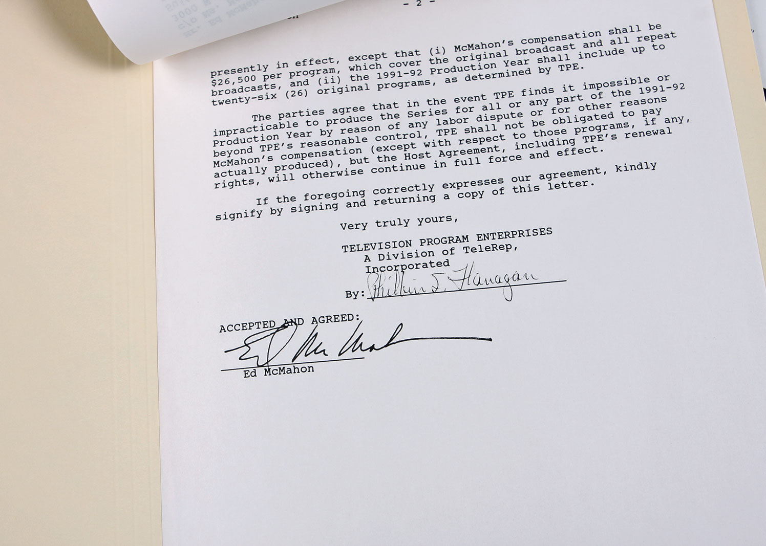 Collection of Ed McMahon's "Star Search" Documents, Letters and Memos