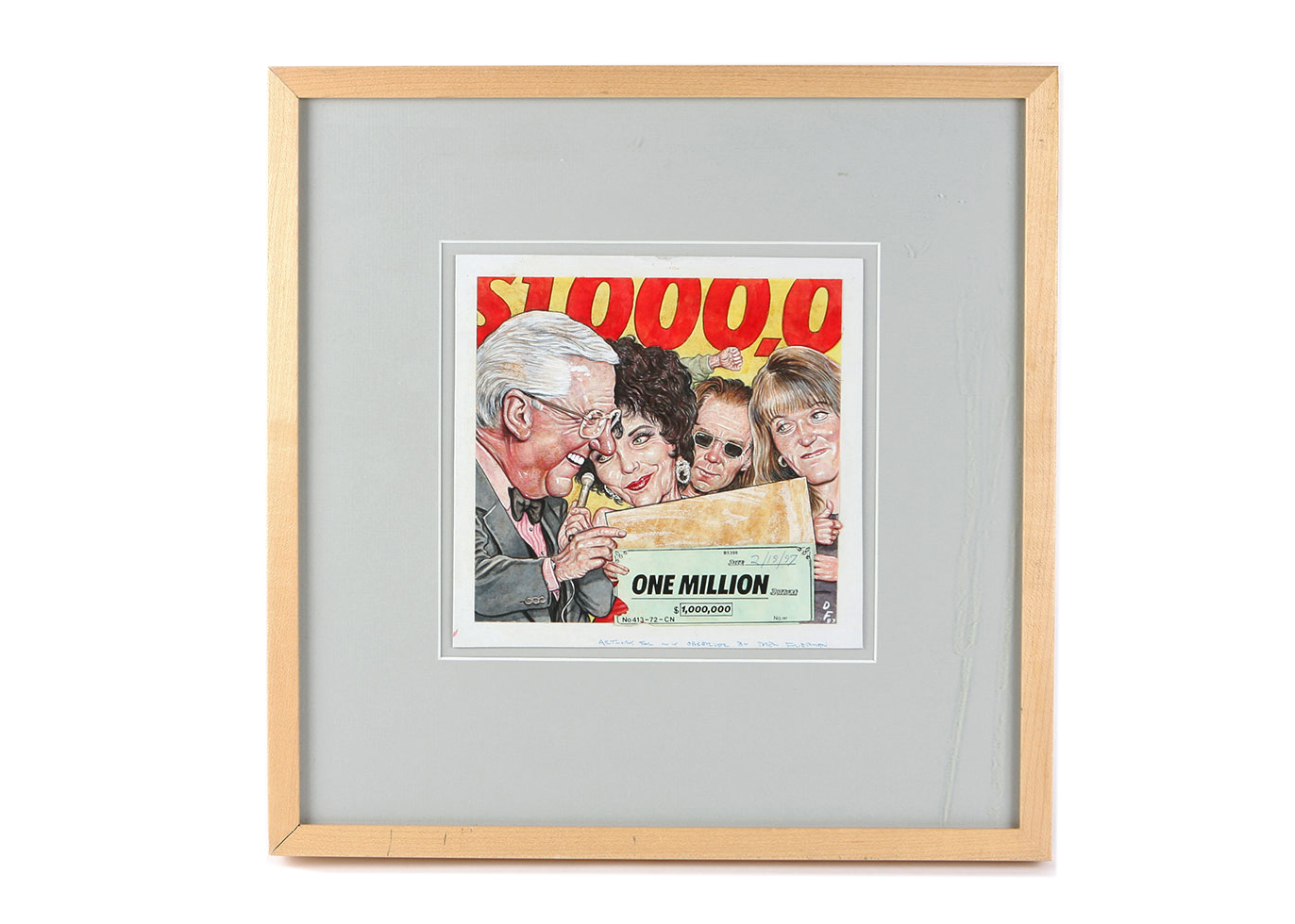 Drew Friedman Mixed Media Illustration Print of Ed McMahon for the "New York Observer"