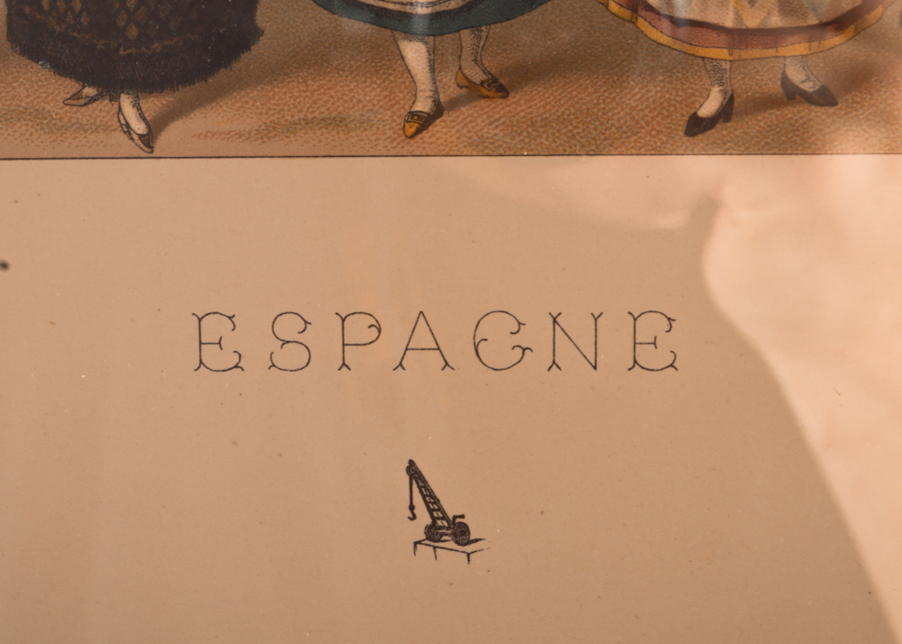 19th Century Framed Spain "Le Costume Historique" Chromolithograph