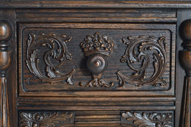 Jacobean Style Vanity with Mirror