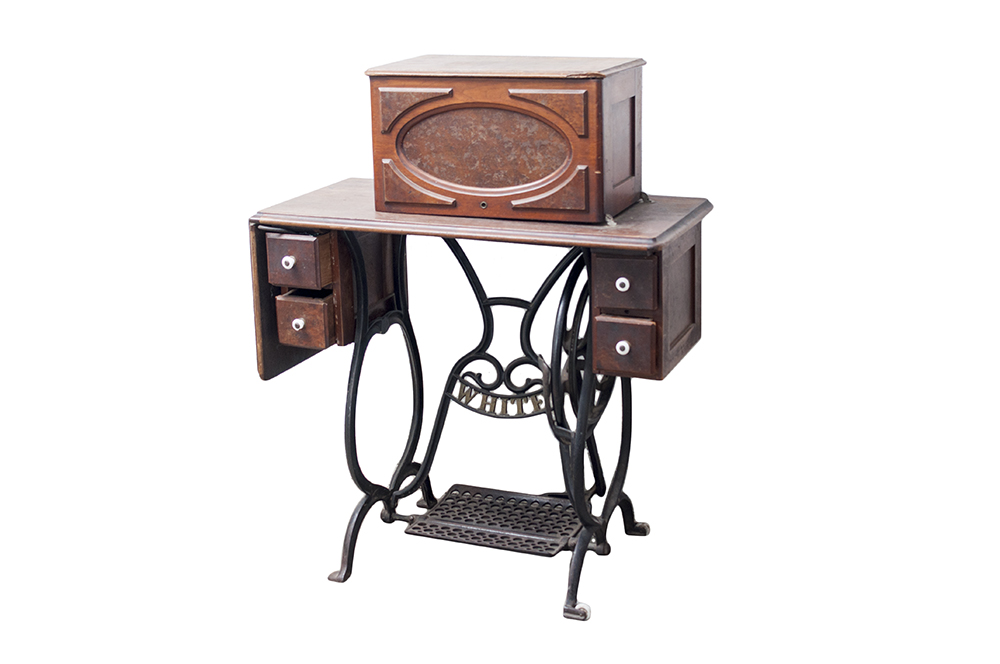 White Sewing Machine Table