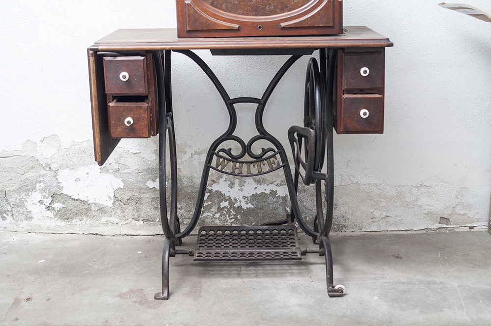 White Sewing Machine Table