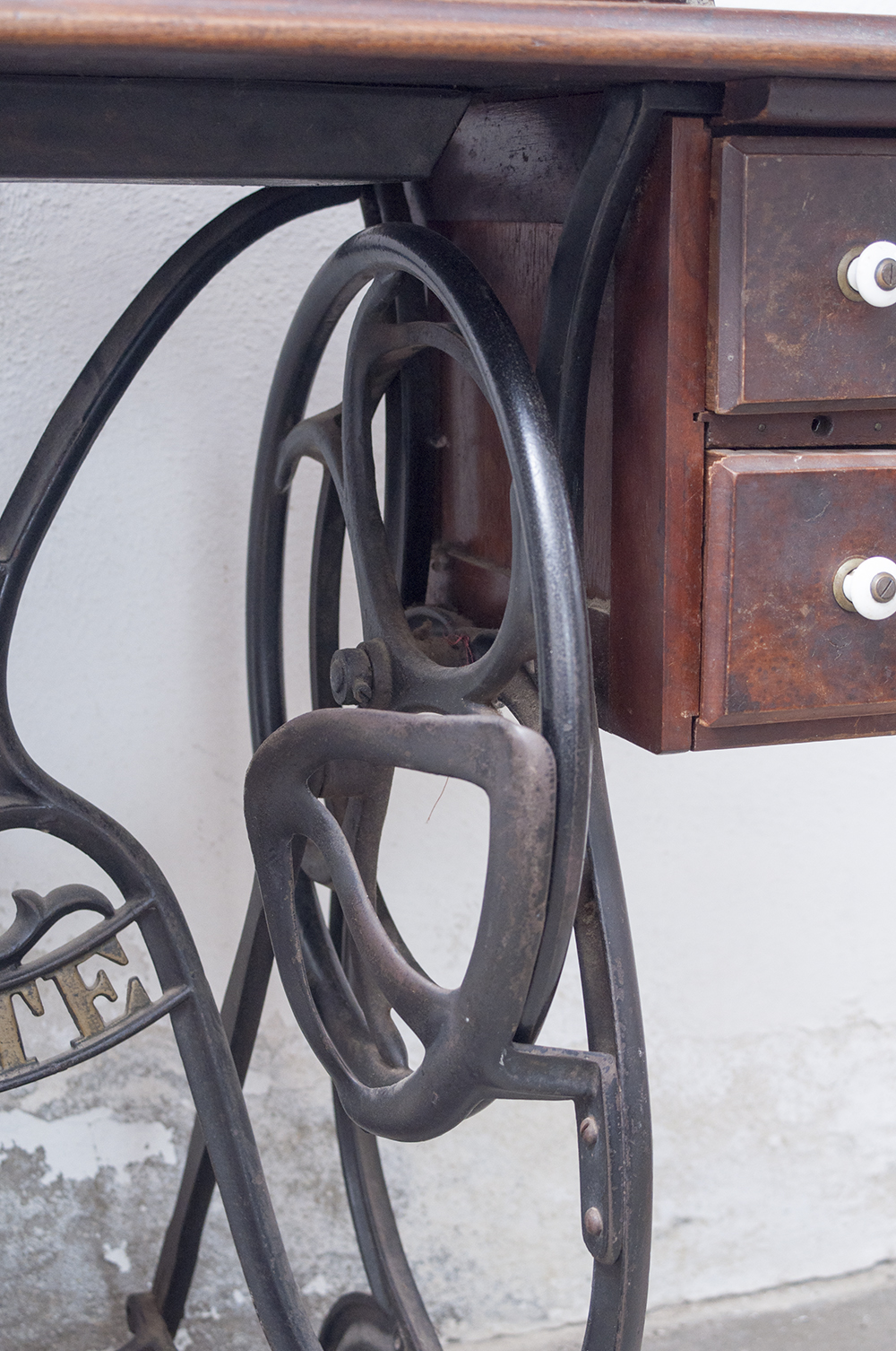 White Sewing Machine Table